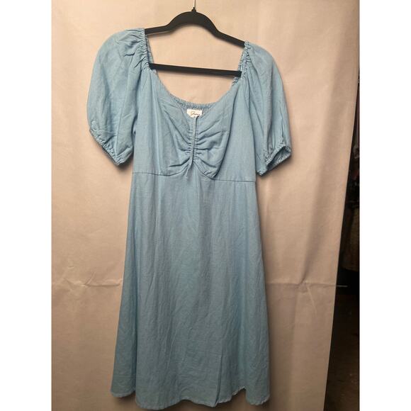 Adorable Linen Blend Summer Dress.  Size Large - Picture 1 of 4